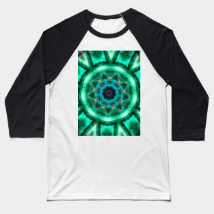 Green bacterium. Round abstract circle. Decorative elements, colored circular design elements. Kaledoscope pattern. Baseball T-Shirt